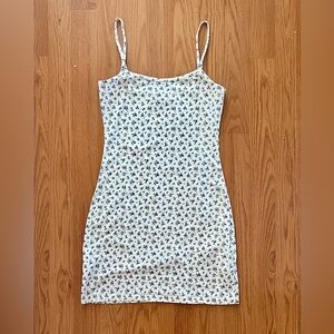 Edikted White and Blue Floral Mini Dress